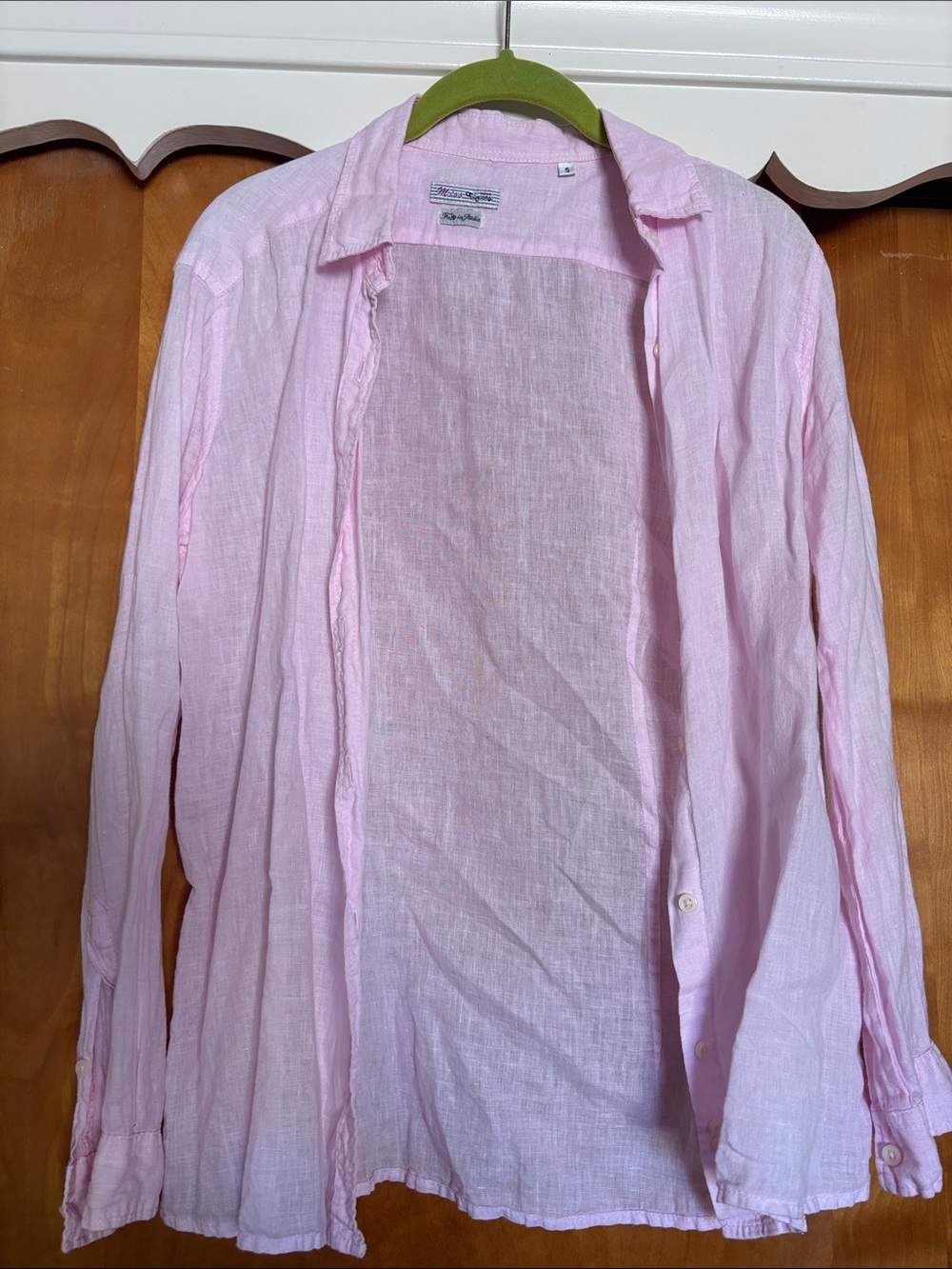Light Pink Linen Button-Down Shirt - Women's Relaxed Fit vintage